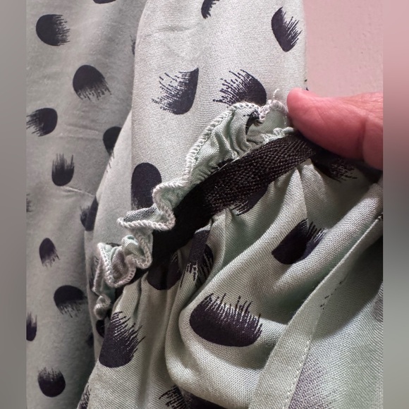 Studio Mint Green Polka Dot Ruffle Sleeve Top - Picture 3 of 7